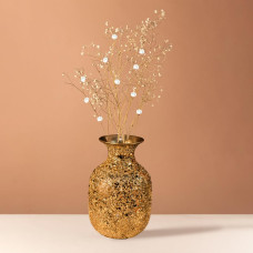 Metallic Gold Oval Flower Vase