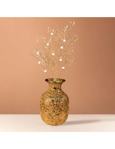 Metallic Gold Oval Flower Vase