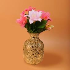 Metallic Gold Oval Flower Vase