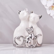 Ceramic Cat Family Figurine