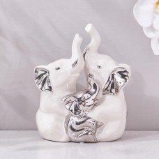 Ceramic Elephant Family Figurine