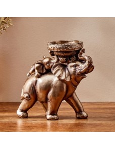 Elephant Figurine With T-Light Holder